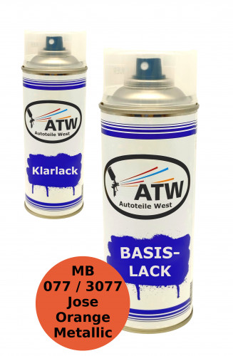 Autolack für Mercedes Benz 077 / 3077 Jose Orange Metallic +400ml Klarlack Set